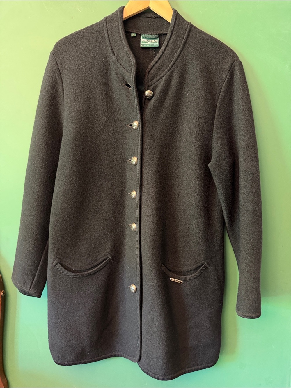 Vintage Geiger 100% Boiled Wook Coat Austria size 34/4 Classic Winter